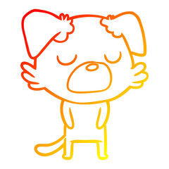 warm gradient line drawing cartoon dog