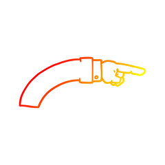 warm gradient line drawing cartoon business arm pointing