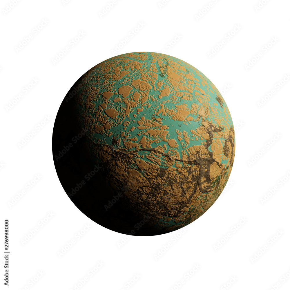 Canvas Prints a series of unknown planets on an isolated background.