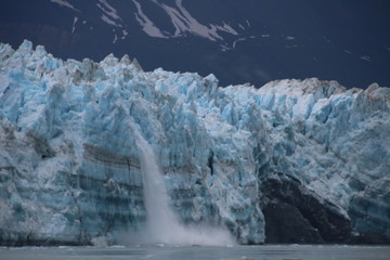 Ice falling from a glacier