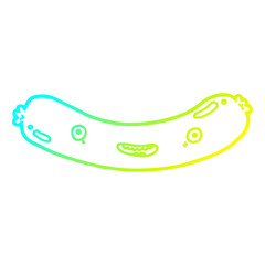 cold gradient line drawing cartoon sausage