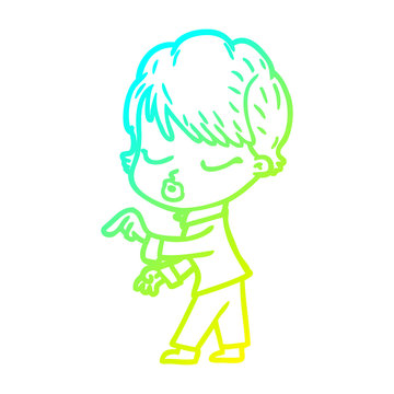 recommend clip art: cold gradient line drawing cartoon woman with eyes shut