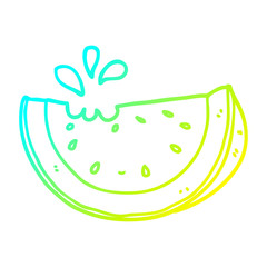 cold gradient line drawing cartoon watermelon