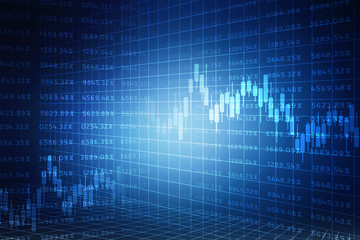 2d rendering Stock market online business concept. business Graph 