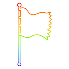 rainbow gradient line drawing cartoon waving flag