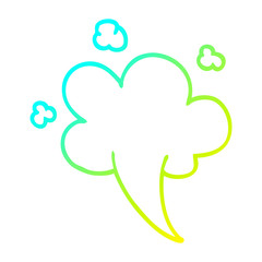 cold gradient line drawing cartoon whooshing cloud