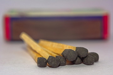 Matches sticks stack together in white background