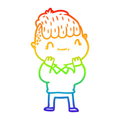 rainbow gradient line drawing cartoon friendly boy