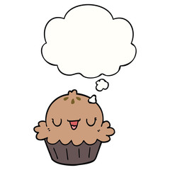 cute cartoon pie and thought bubble