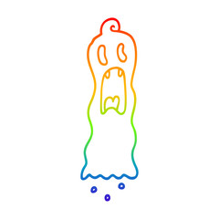 rainbow gradient line drawing cartoon spooky ghost