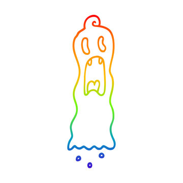 rainbow gradient line drawing cartoon spooky ghost