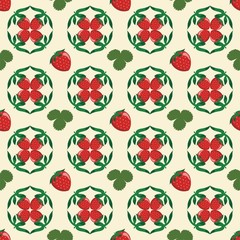 Strawberry seamless pattern vectors 2