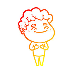warm gradient line drawing cartoon friendly man