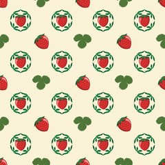Strawberry seamless pattern vectors 3