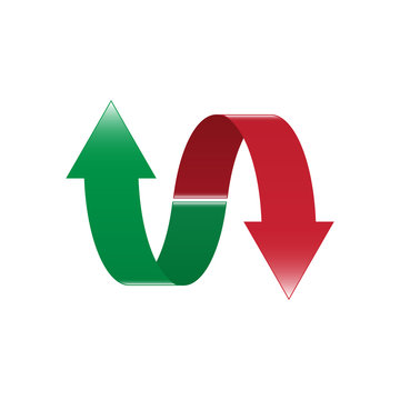 Up and down or rise and fall arrow