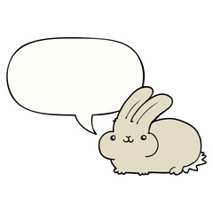 cartoon rabbit and speech bubble