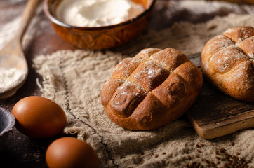 Freshly baked homemade buns