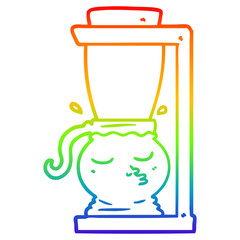 rainbow gradient line drawing cartoon filter coffee machine