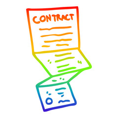 rainbow gradient line drawing cartoon complicated contract