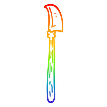 recommend clip art: rainbow gradient line drawing cartoon dagger
