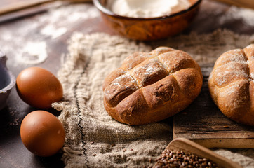 Freshly baked homemade buns
