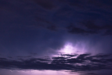 Lightning in the sky.