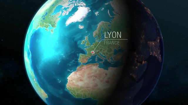  France - Lyon - Zooming from space to earth