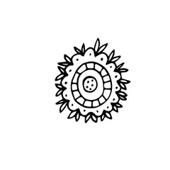 Eco flower icon in hand drawn style