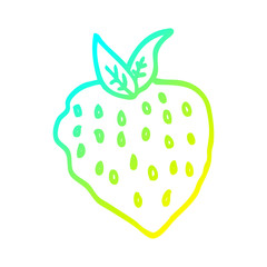 cold gradient line drawing cartoon strawberry