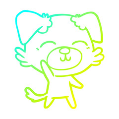 cold gradient line drawing cartoon dog