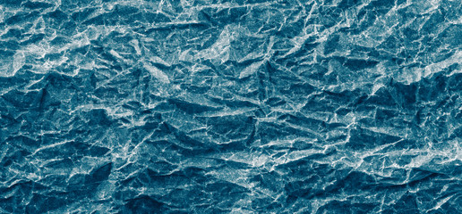 background blue crumpled paper panorama