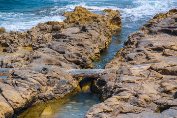 Victorian bathing pools on the coast of Sliema in Malta