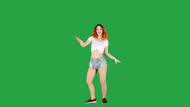 Wild Club Dancer Dancing on a Stage Green Screen