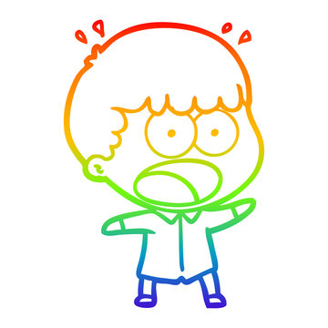 recommend clip art: rainbow gradient line drawing cartoon shocked man