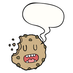 cartoon cookie and speech bubble