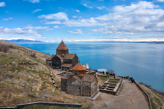 Sevanavank Monastry at Lake Savan in Armenia, taken in April 2019\r\n' taken in hdr