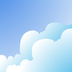 Fototapeta premium Vector illustration of clouds in the blue sky during the day. for banner, website, design and background