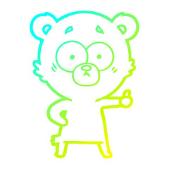 cold gradient line drawing nervous polar bear cartoon