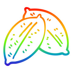 rainbow gradient line drawing cartoon leaf