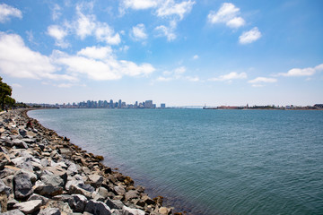 Fototapeta na wymiar San Diego Bay Mission Bay Curving into a Downtown overlook