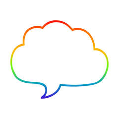 rainbow gradient line drawing cartoon grey speech bubble