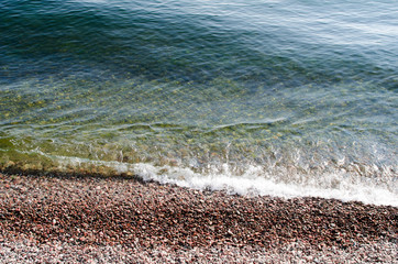 Seashore and pebbles on the shore