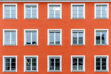 Fototapeta na wymiar typical facades of german old houses in baviera