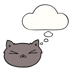 happy cartoon cat and thought bubble
