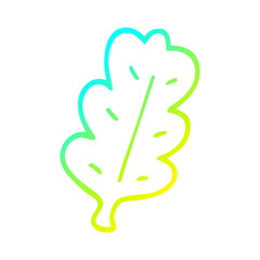cold gradient line drawing cartoon leaf