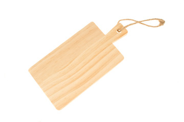 Wooden cutting board isolated on white background