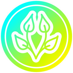natural leaf circular in cold gradient spectrum