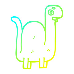 cold gradient line drawing cartoon prehistoric dinosaur