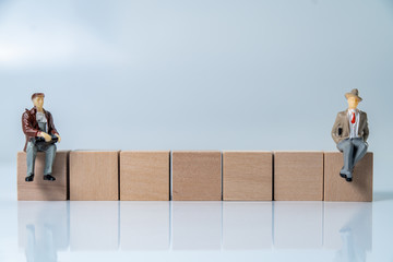 Building Blocks on table with white background