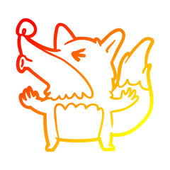 warm gradient line drawing halloween werewolf howling